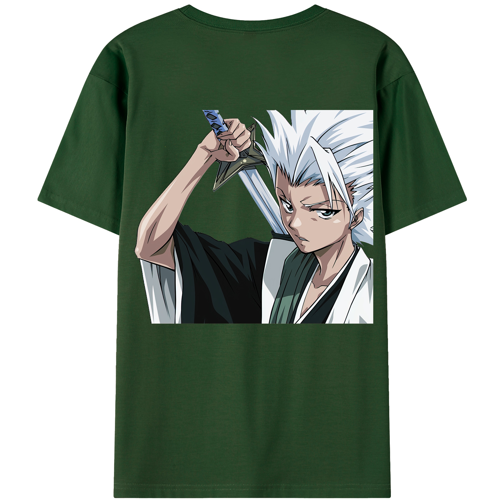 （画像用） ブリーチ 日番谷冬獅郎（ひつがや とうしろう） BLEACH Hitsugaya Toushirou 綿100％半袖Tシャツ（背面プリント）